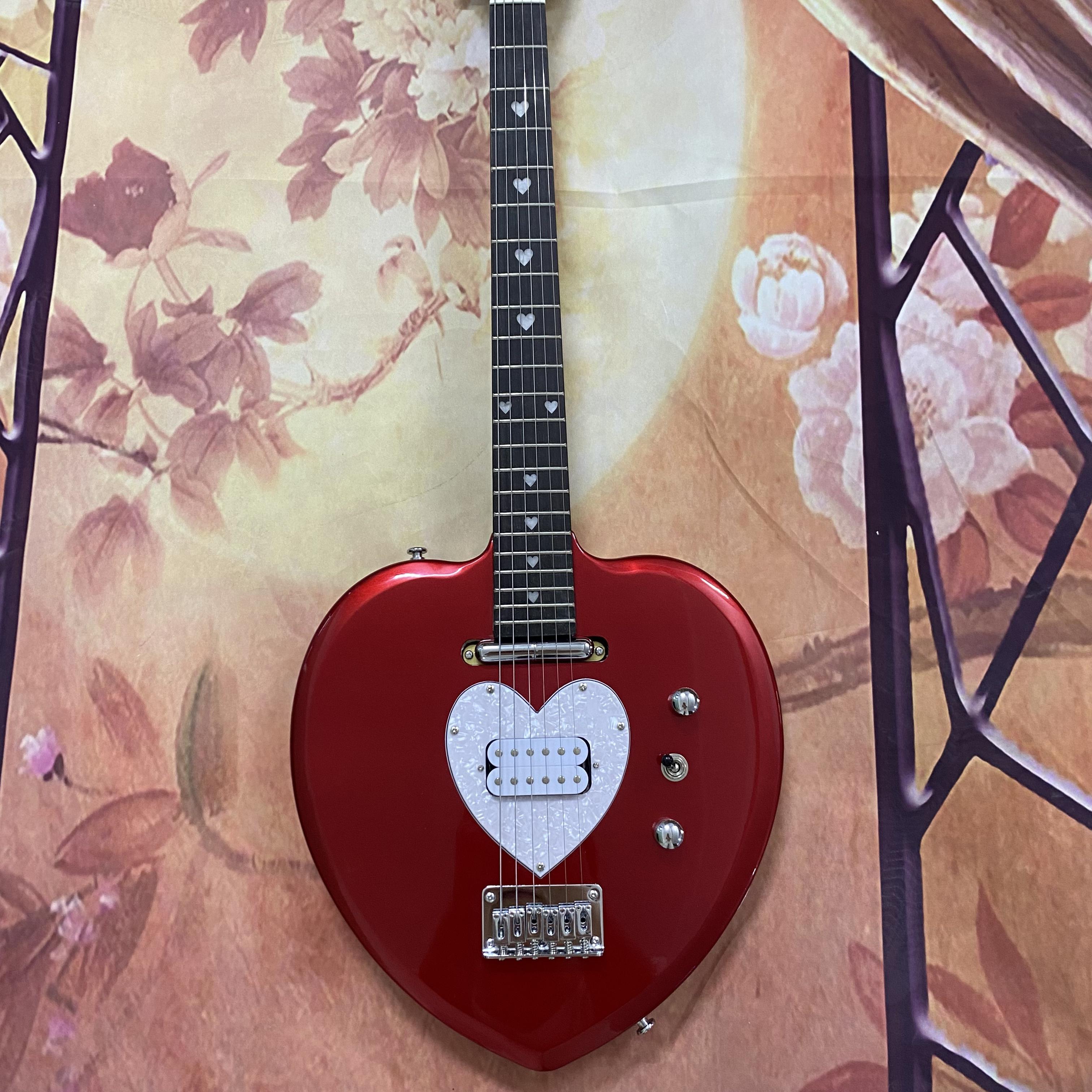Red Heart Shaped Electric Guitar Fast Shipping from US Warehouse