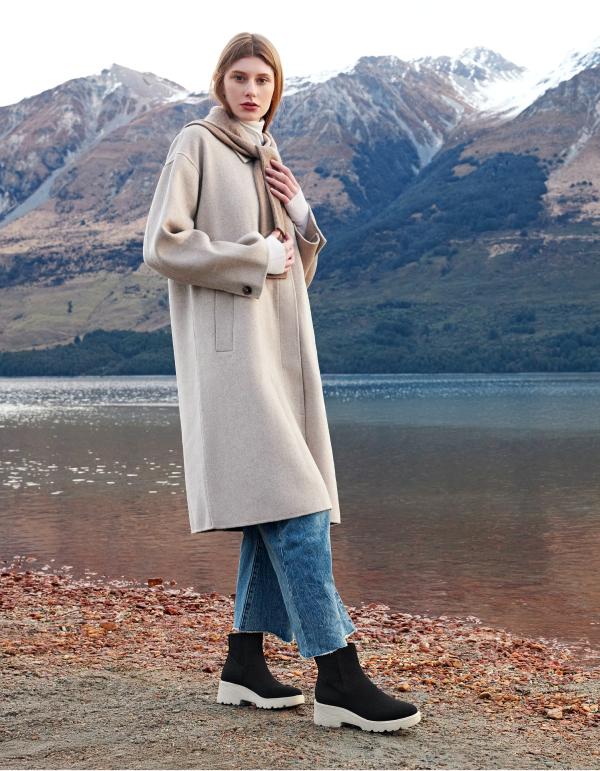 VIVAIA Women's Round-Toe Platform Water Repellent Chunky Wedge Boots-– Lightweight, Stable & Perfect for Travel & Outdoor Wear, Non-slip Boots for Women & Girls, Lug Sole Chelsea Boots Footwear Walking Shoes (Everly)