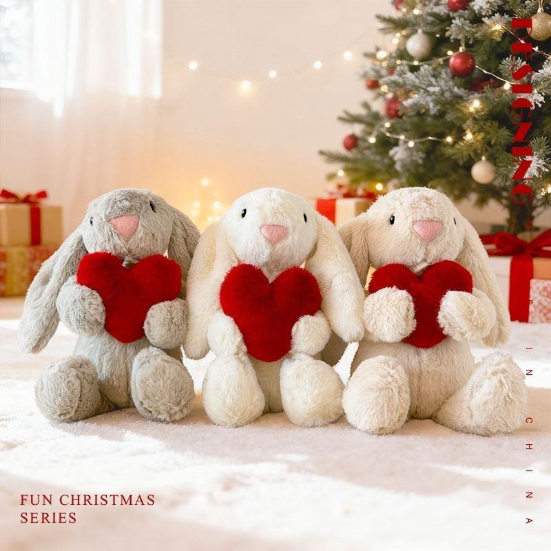 Cute Rabbit Plush Toy, Handheld Heart Soft Bunny Doll, Perfect Gift for Valentine's Day, Anniversary & Birthday, Huggable Stuffed Animal-Gift for Grandma
