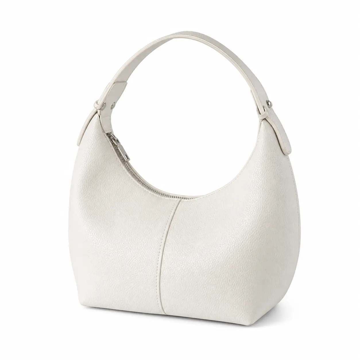 Effortlessly Chic Soft Dumpling Bag Small Baguette Shoulder Handbag With Topstitching Detail a Cute Minimalist Everyday Essential for Spring Daily Outfits Underarm Versatile Crossbody Style in White Yellow Green Blue Black Apricot Brown and Coffee PU