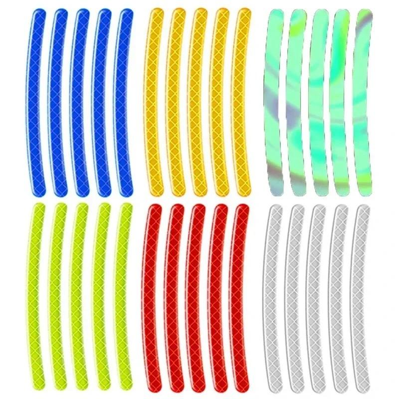 Reflective Wheel Stickers, Tire Warning Stickers, Rainbow Cool Creative Motorcycle Electric Bike Color Markers, Safety Accessories