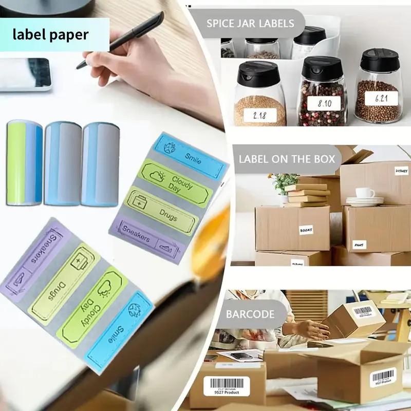 Portable Mini Printer Set, USB Rechargeable Wireless Thermal Printer with Paper, Portable Label Printer, Ideal for Home Office School Portable Photo Printer
