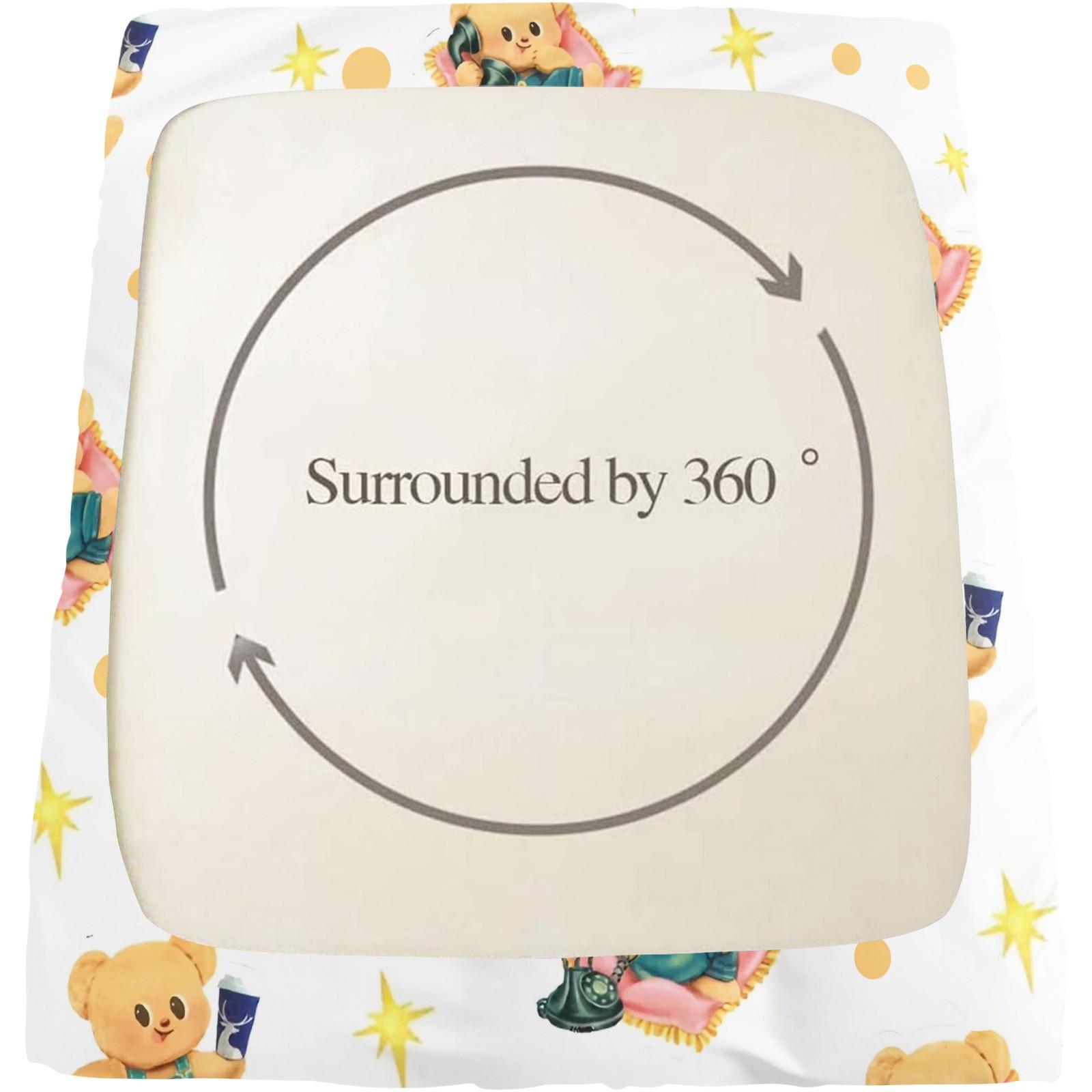 3 Pcs Cute Cartoon Bear Fitted Sheet Set, Kawaii Teddy Bear Microfiber Deep Pocket Kids Bedding, Ideal Gift for Bear Lovers and Children