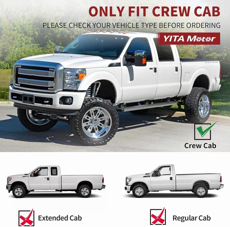 OEDRO Floor Mats Compatible with 2012-2016 Ford F-250/F-350/F-450 SuperCrew/Crew Cab, Custom Fit 1 st & 2nd Seat 2 Row FloorLiner Set Black car mat Truck Accessories