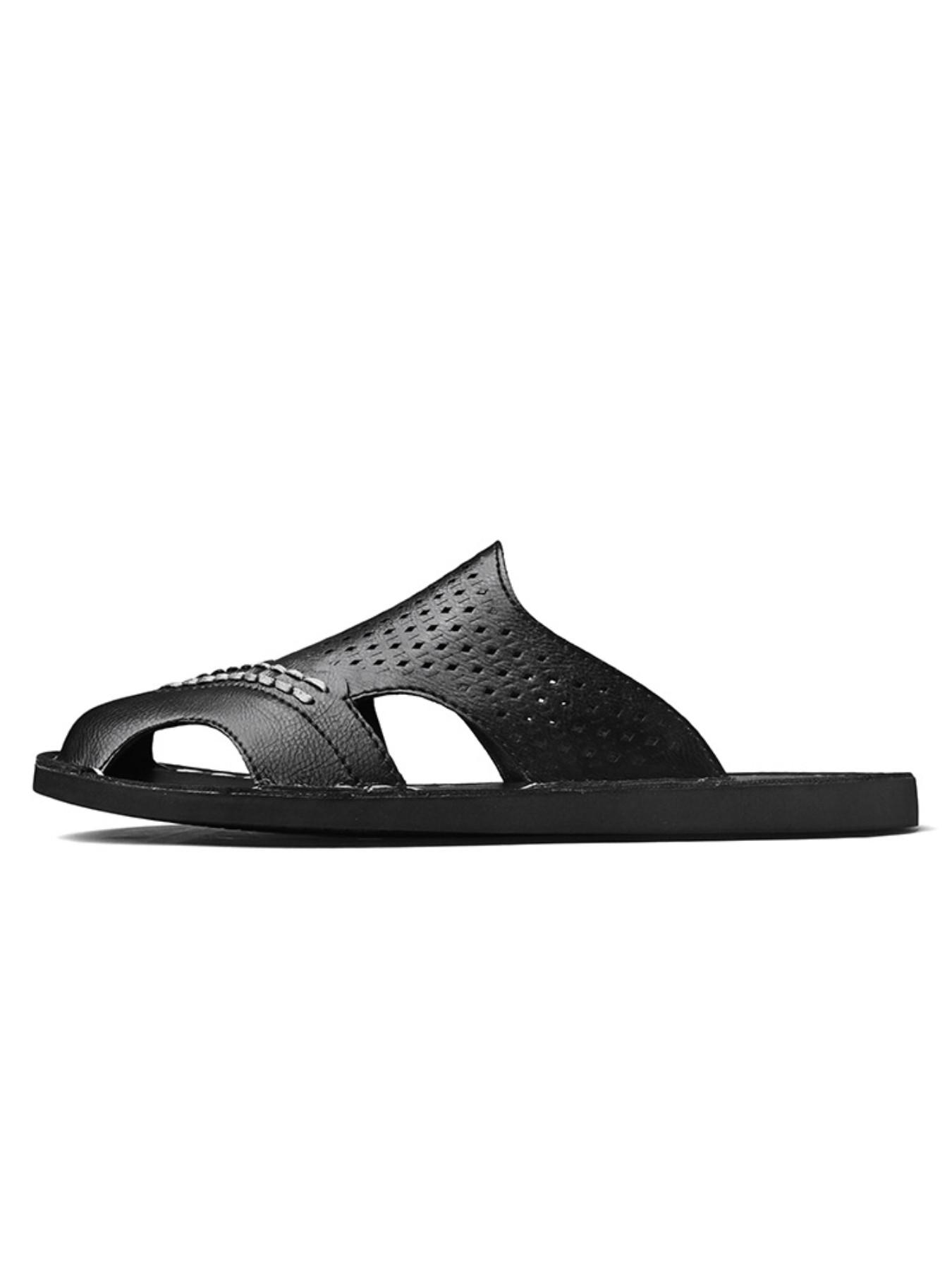 Men's Fashionable Summer Sports Sandals, PU Leather Walking Shoes, Outdoor Hiking Sneakers, Casual Beach Shoes for Spring & Summer