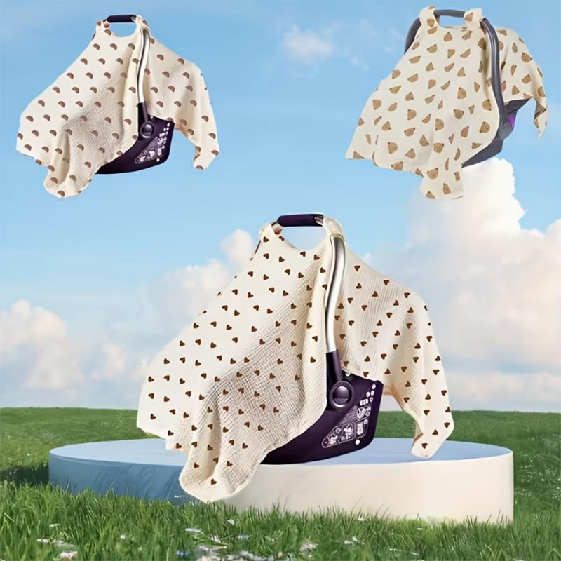 A Car Seat Sunshade - Suitable for All Seasons, Versatile for Car Seats And Strollers, Featuring a Breathable And Stylish Design with a Cute Bear Pattern, Perfect for Outings, Travel, Halloween and Easter