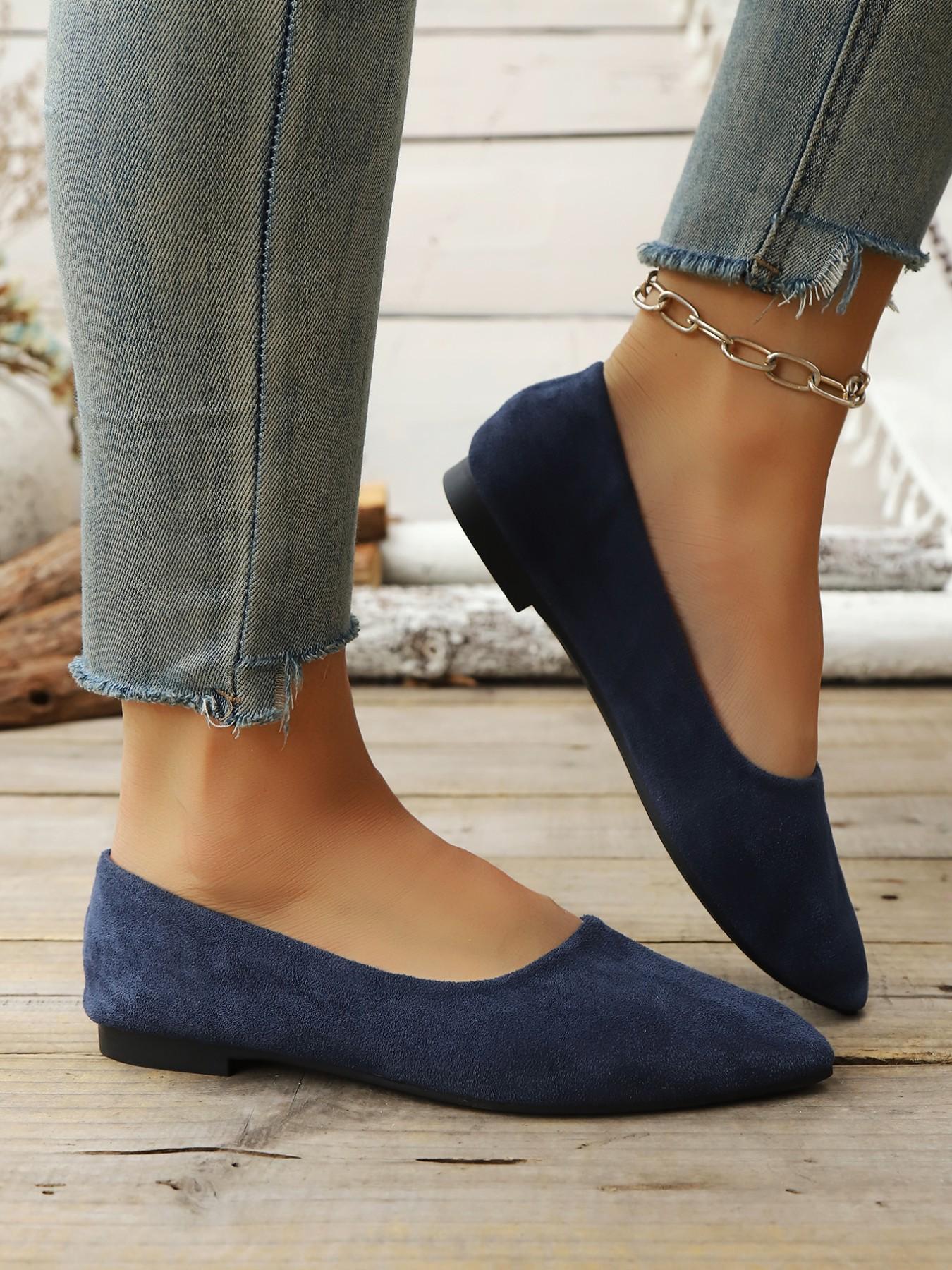 Spring Summer Pointed Toe Low Heel Flat Shoes for Women, Casual Style, Comfortable Design, Perfect for Daily Wear