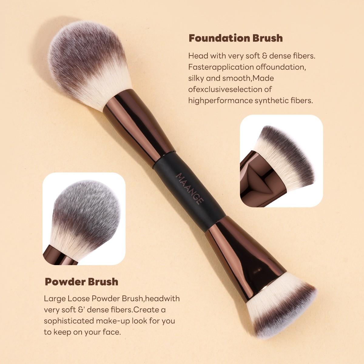 Maange 18-Piece Makeup Tool Set, Includes 17 Brushes + Brush Holder, Foundation Brush, Blush Brush, Powder Brush, Highlighter Brush, Eyeshadow Brush, Mascara Brush