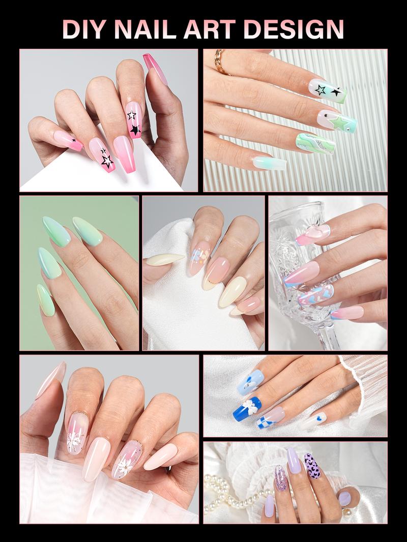 Aillsa 2.0 Upgraded Soft Gel Nail Tips - Built-in C-curve Medium Almond Full Cover Nail Extensions Ultral Thicker Acrylic Nails Tips Strong Clear 140Pcs/168Pcs/224Pcs Pre-sculpted Press-On Nails with Matte Underside False Nails for Flat Nails