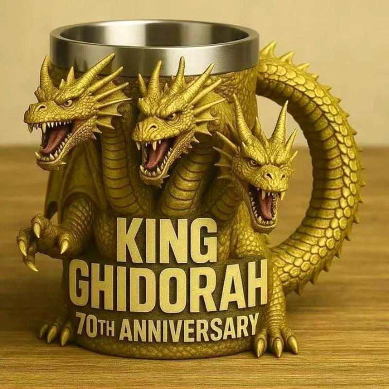 Godzilla 70th Anniversary Gift Mug, 3D Creative Water Cup, Perfect for Monster Movie Lovers, Unique Collectible Item