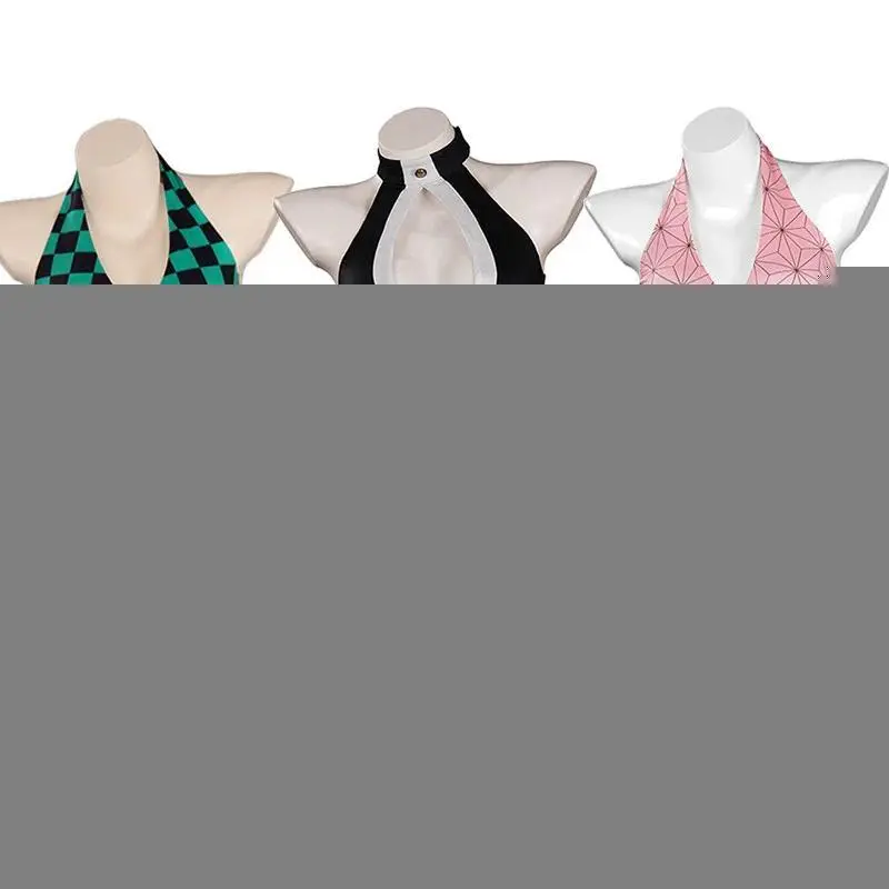 Anime Demon Slayer Kamado Nezuko Cosplay Swimsuit Bikini Cover Up Beach Bathing Two-Piece Swimwear Halloween Carnival Suit gifts