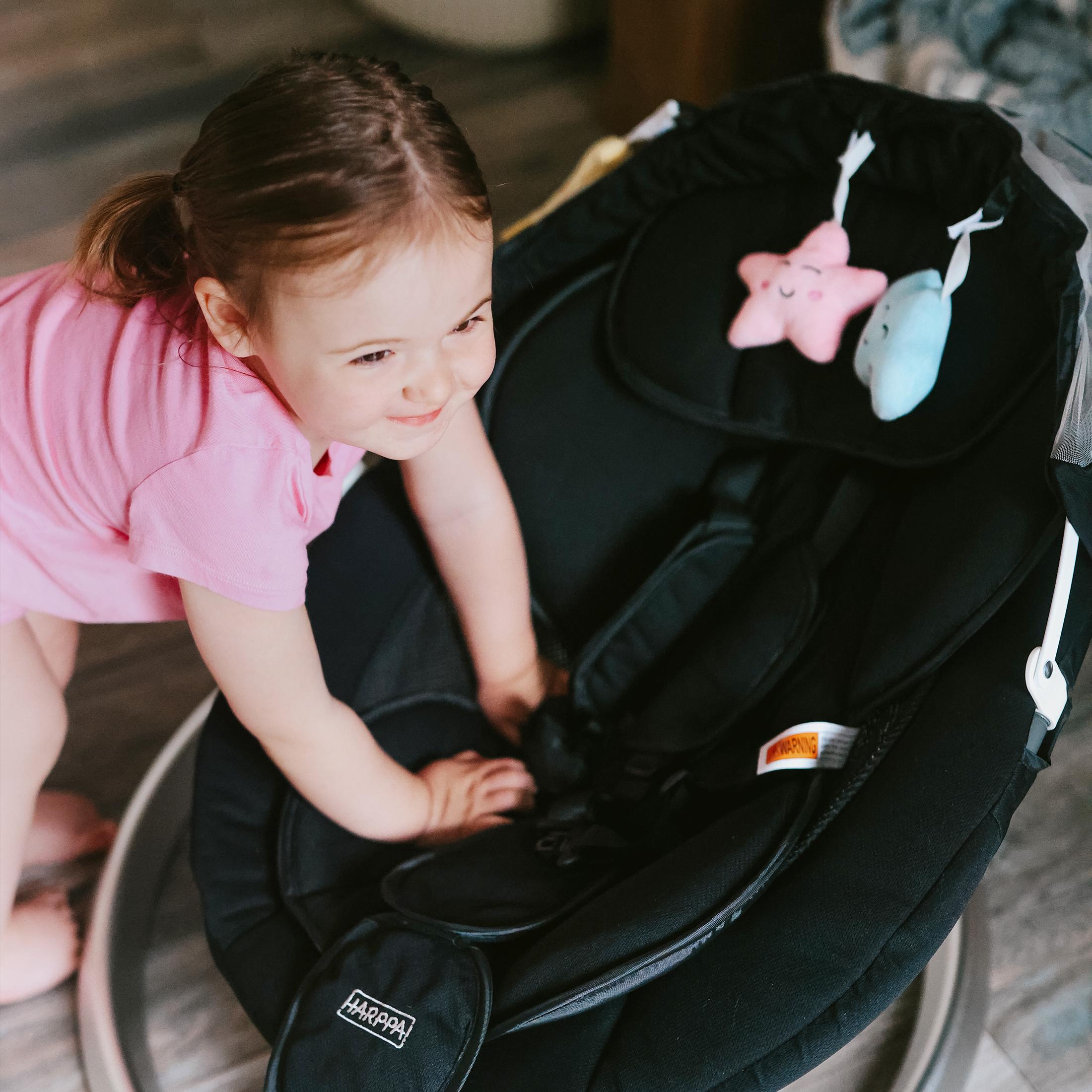 HARPPA Weddell Electric Baby Swing & Rocking Chair With Mosquito Net, Portable & Foldable Design, 5 Speeds Swing & Timer, 12 Soothing Songs, Remote Control