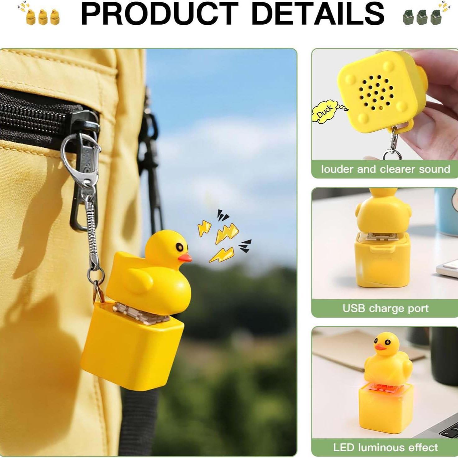 Quackey Fidget Toy Keychain, Quacking Duck Stress Reliever, Squeaky Anxiety Relief, Duck Keyboard Keycaps, Sensory Toys