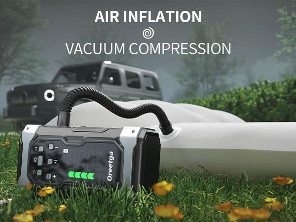 Portable Car Jump Starter 150PSI 32800mAh with Air Compressor, 12V Jump Box Car Battery Jumper, Large LCD Display, Lights Inflator Recharge