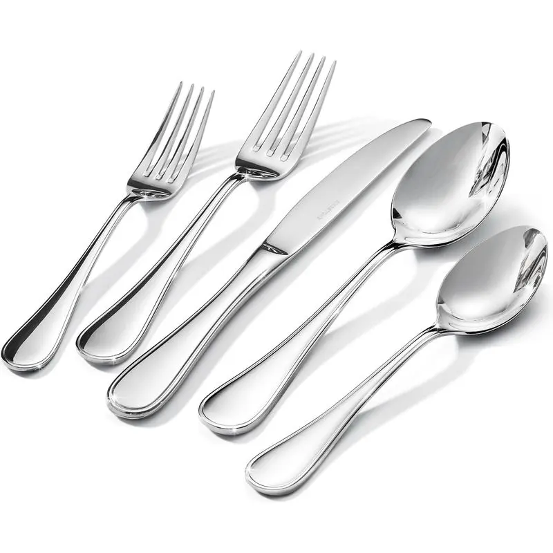 18/10 Stainless Steel Silverware Set for 4, 20 Piece Teardrop Flatware Set
