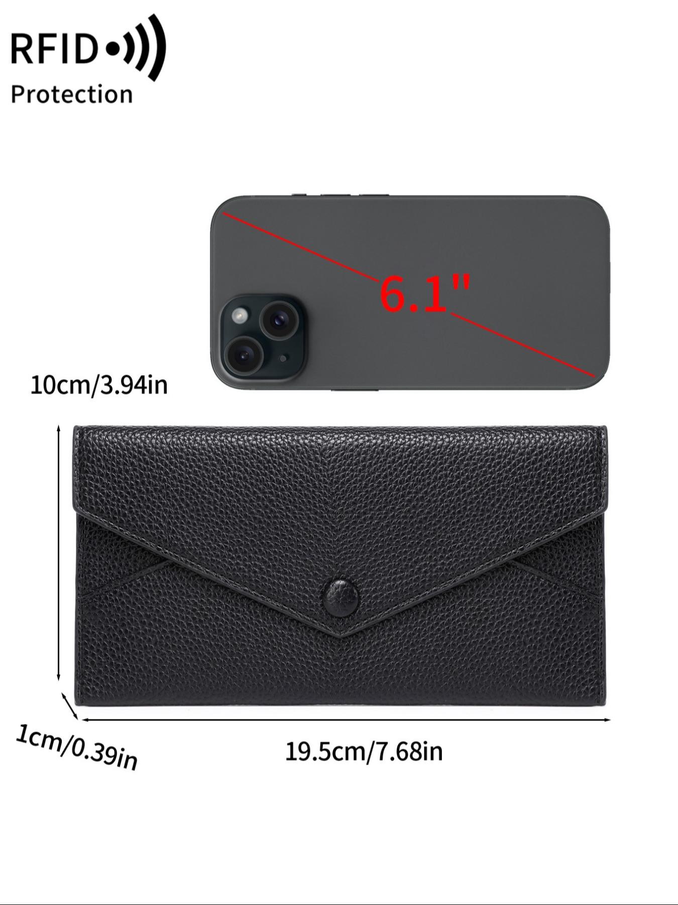 Women's Elegant Solid Color Long Wallet, Fashionable PU Leather Card Holder, Casual Trendy Versatile High-quality Daily Wallet