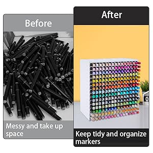 Marker Pen Organizer Holder for 240 Markers, Craft Art Supply Storage Rack, Desktop Art Marker Pens Colored Pencils Holder Storage Case for Home Classroom Office