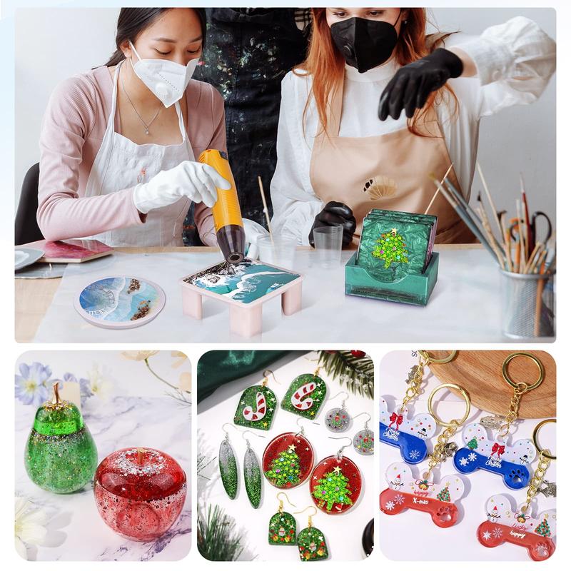 16oz Epoxy Resin Coaster Molds Kit for Beginners,Include Epoxy Resin,Coaster Molds, and Mica Powder for Resin Casting, Ideal Christmas Gift Set - LET'S RESIN