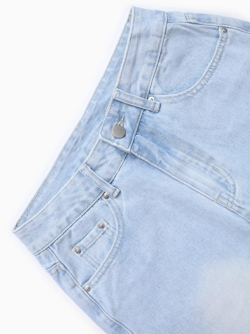 NVFelix Women's Plain Distressed Jeans, Fashion Casual Denim Pants for Daily Outdoor Wear, Women's Denim Jeans for Spring & Fall