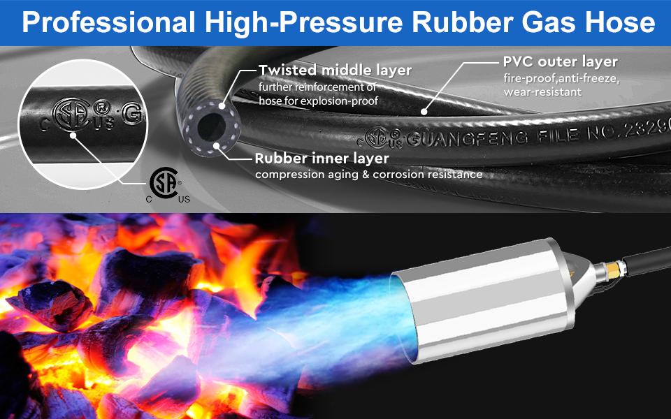 Portable Propane Torch Burner with Storage Bag Powerful Propane Weed Torch with 10FT Hose Flame Weeder with Turbo Trigger for Flame Weeding,Roof Asphalt,Ice Snow,Road Marking