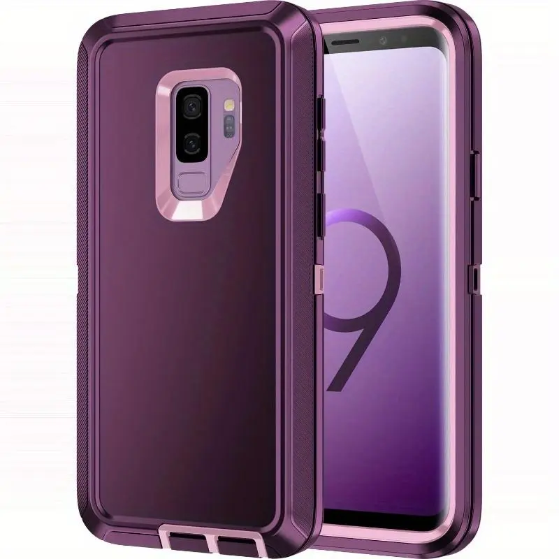 Durable Heavy-Duty Rugged Armor Phone Case, Shockproof Protective Cover for Galaxy S9-S9+