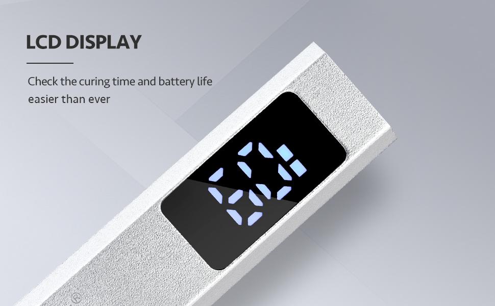 GAOY Cordless Nail Lamp with Stand, Mini Handheld UV Light with LCD Display for Gel Nails, Rechargeable USB Nail Dryer for Fast Curing