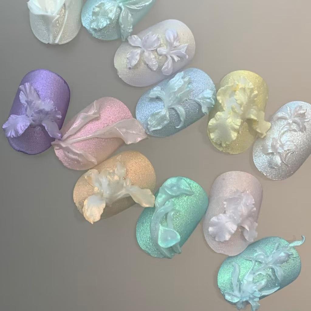 Single Pack Calla Lily Ice Flower Nail Art Mold, Blue Lily 3D Nail Mold, High Transparency Silicone Nail Mold, Beauty Tool, Diy Nails Art, Nail Art Supplies