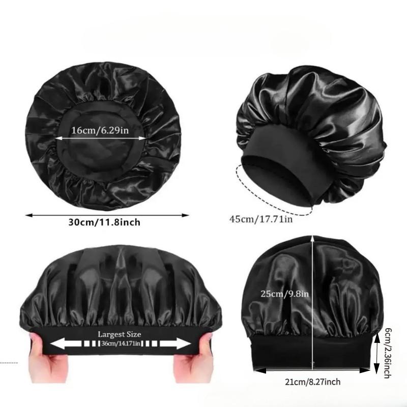 Silk Hair Care Set, 6-Piece Kit (pillowcase + Sleep Cap + Eye Mask + Headband), Anti-Tangle, No Heat Styling, Wide Brim Sleep Cap, Women's Bath Hat