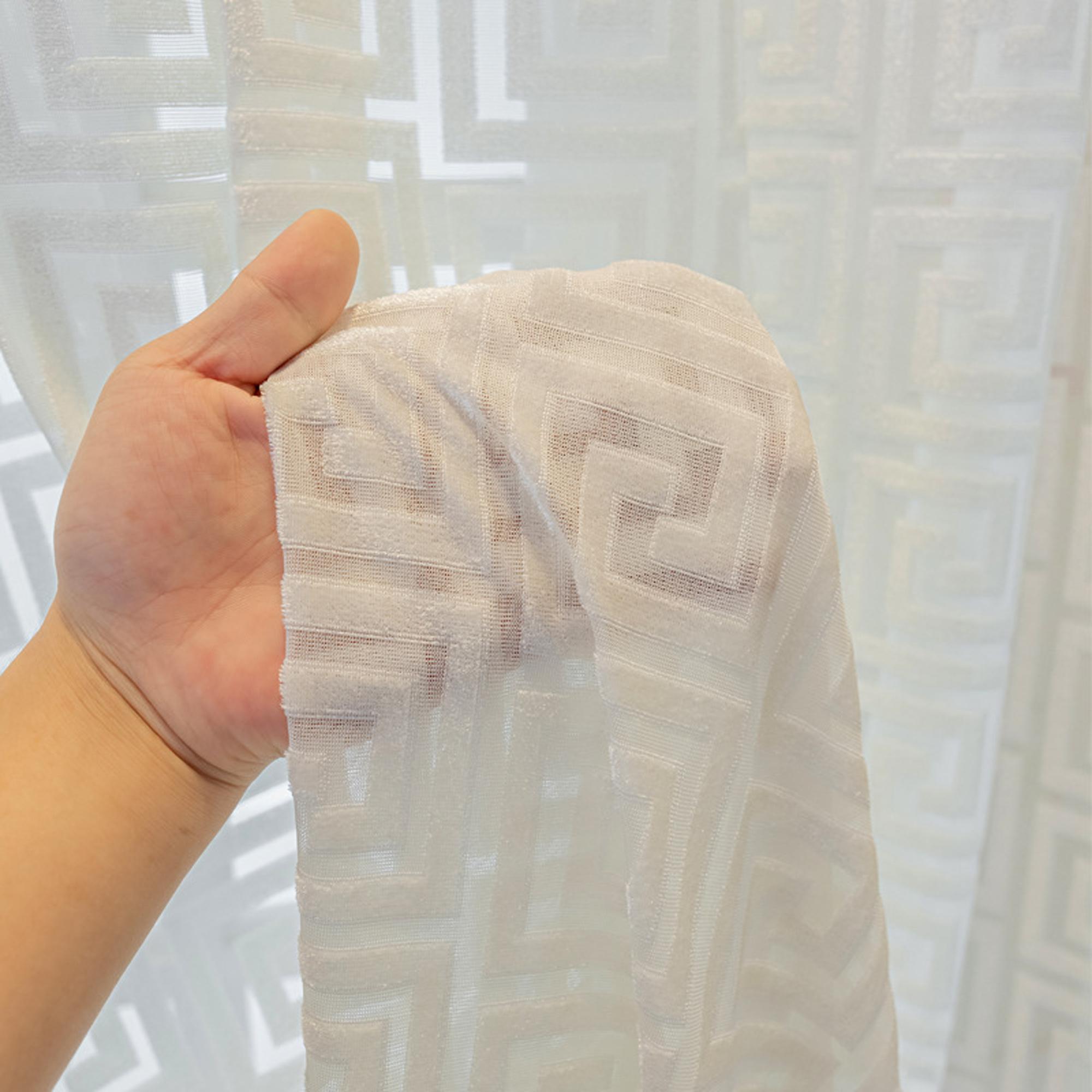 Luxury European Modern Embroidered Velvet Curtain, Semi-Transparent Drapes for Living Room Bedroom, Light Blocking, Decorative Privacy Protection