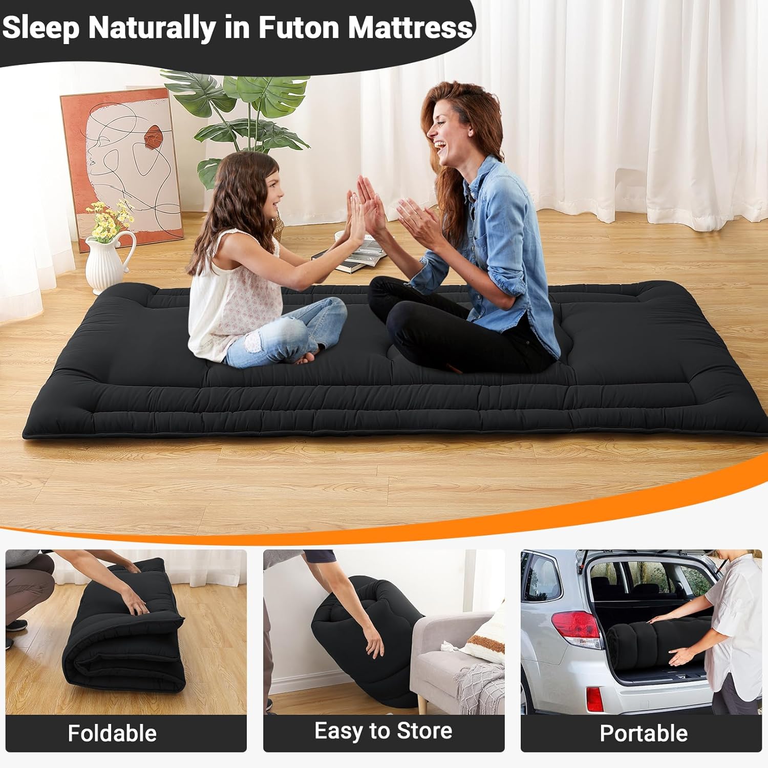 Twin Size / Full Size Futon Mattress, Japanese Floor Sleeping Mat Rollable Tatami Mattress for Dorm, Portable & Foldable Floor Mattress Sleeping Mattress Pad for RV Travel Camping Twin Size / Full Size Futon Mattress, Japanese Floor Sleeping Mat Rollable Tatami Mattress for Dorm, Portable & Foldable Floor Mattress Sleeping Mattress Pad for RV Travel Camping