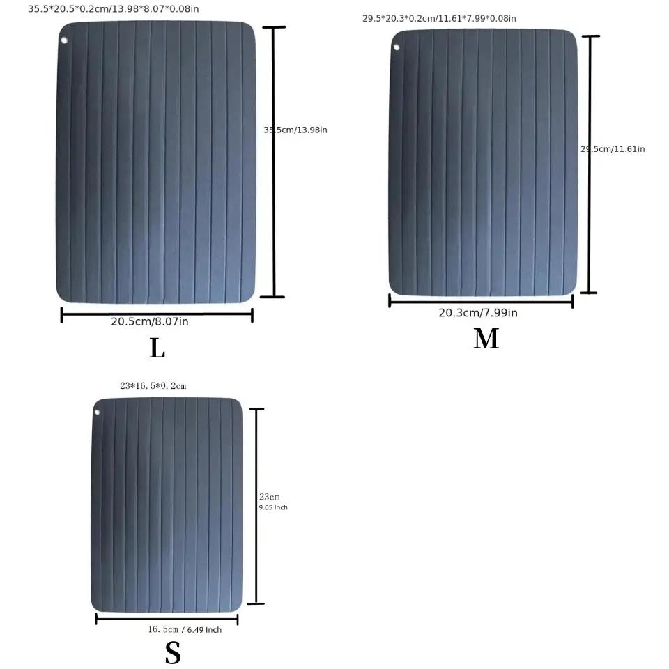 Rectangular Grooved Quick Thawing Tray, 1 Count Fast Defrosting Tray For Frozen Meat Fruit Vegetable, Kitchen Gadgets For Home Use, Utensils