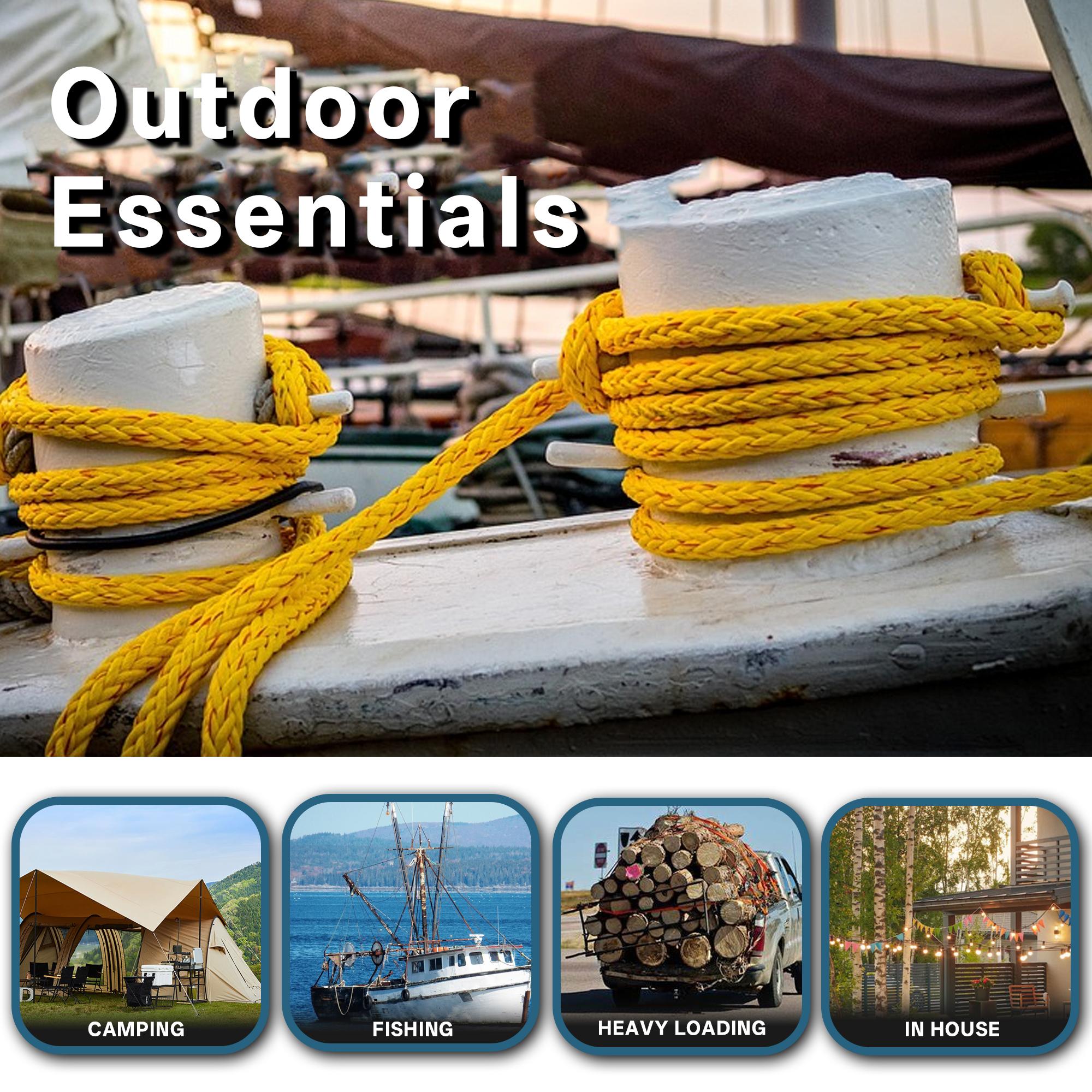 findmall 3/8 Inch Outdoor 48 Braided Polyester Rope 100Ft Rigging Rope Tensile Strength 3520Lbs In Multicolor