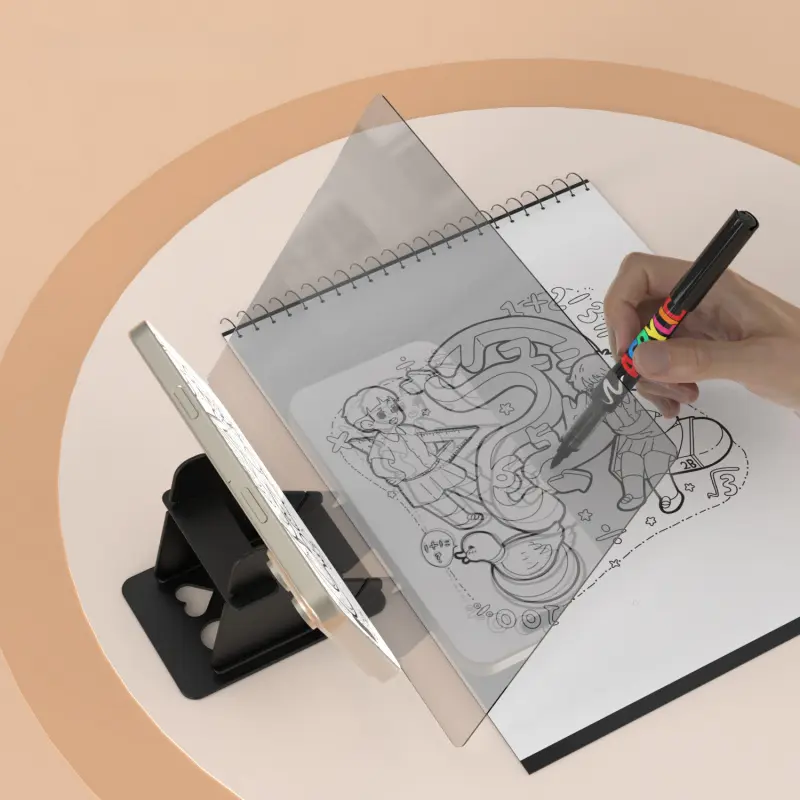 Portable Optical Drawing Tracing Pad Optical Projector Painting Copy Board Mirror Reflection Projection Tracing Plate Board Comic Tracer Art Stencil Tool with Phone/Pad Xmas Gift for,Students,Sketching,Painting