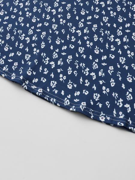 Women's Ditsy Floral Print V Neck Wrap A Line Dress, Boho Fashion Short Sleeve Short Dress for Daily Holiday Vacation Wear, Frenchy Style Ladies Dress for Summer