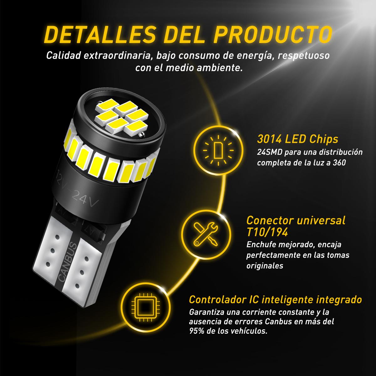 AUXITO 194 LED Bulbs for License Plate Light 168 175 2825 W5W T10 24-SMD 3014 Chipsets 6000K White, Pack of 2 AUXITO 194 LED Bulbs for License Plate Light 168 175 2825 W5W T10 24-SMD 3014 Chipsets 6000K White, Pack of 2