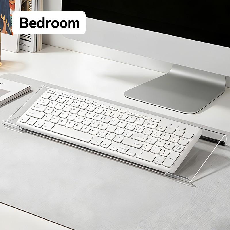 Transparent Acrylic Keyboard Stand with Silicone Anti Slip Strip, 1 Count Keyboard Wrist Rest, Desk Organizer for Office Home School Dormitory, Durable Keyboard Accessories