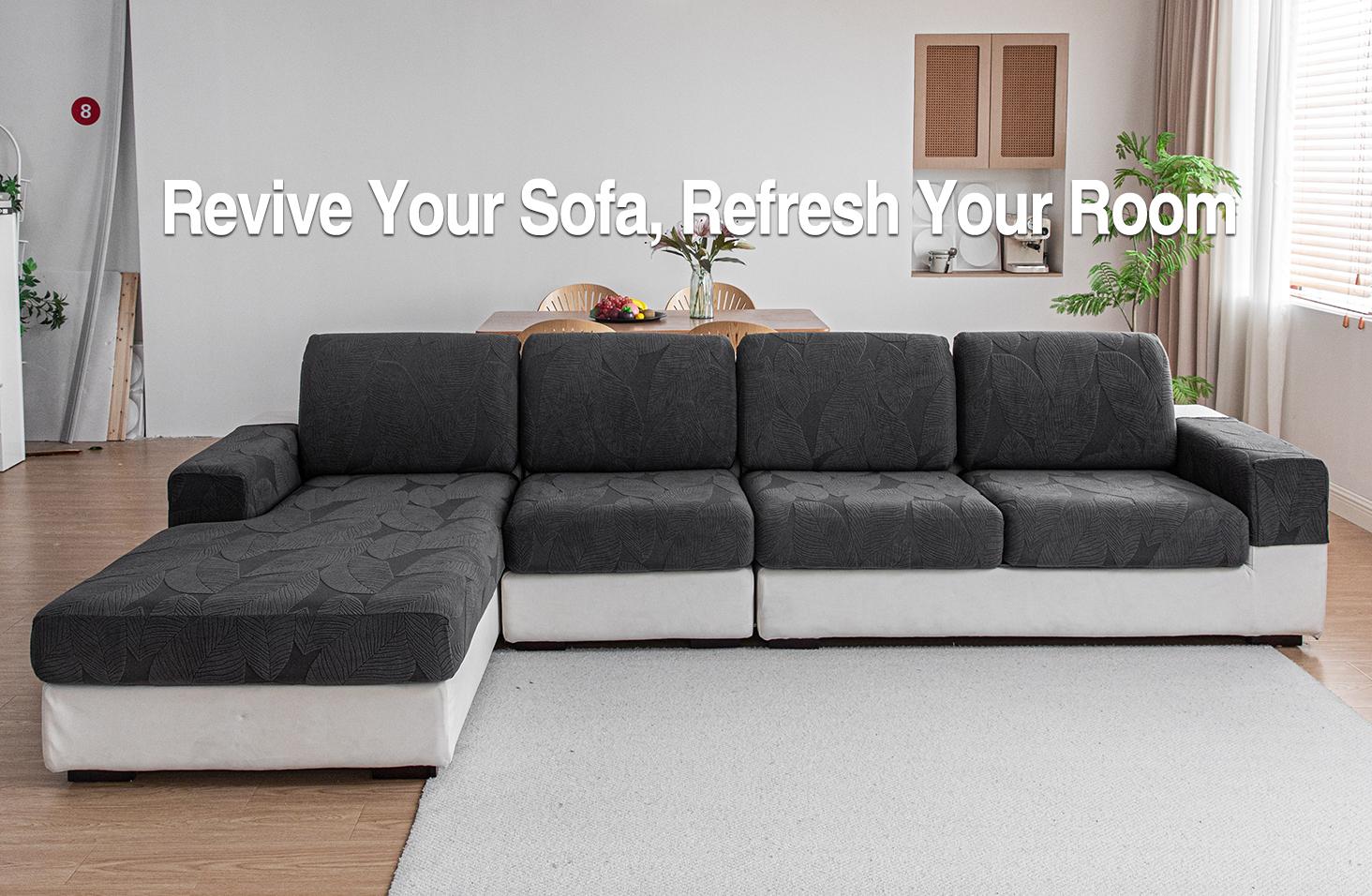 Elastic Sofa Cushion Cover, Modern Style Non-Slip Sofa Protector, Suitable for L-Type and 1234 Seat Sofas, Living Room Furniture Accessory