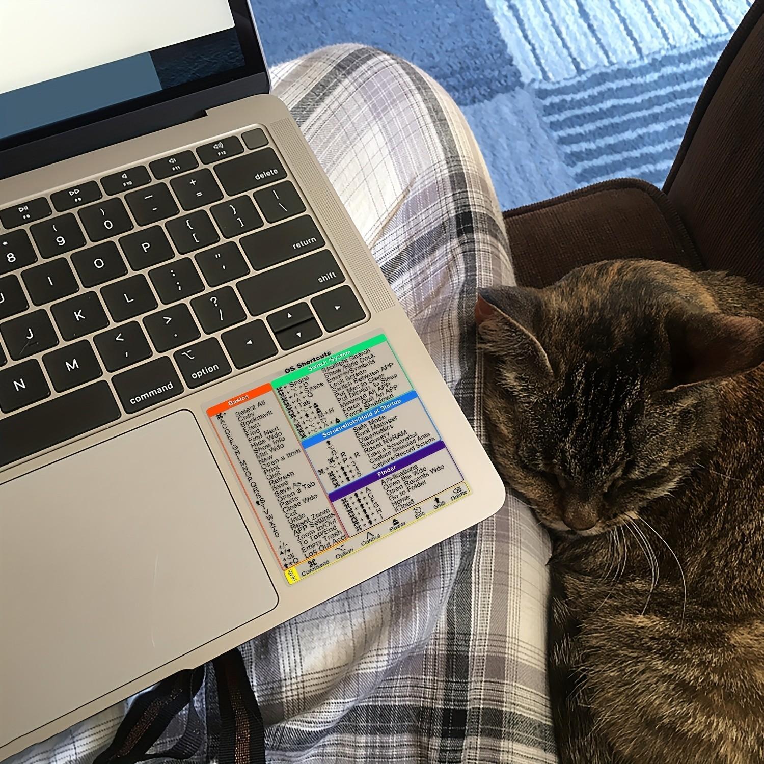 2026 Mac Shortcut Stickers for 13- 16inch MacBook Pro/Air- Transparent, 2pcs- Help You Quickly Access Your Favorite Functions and Applications!