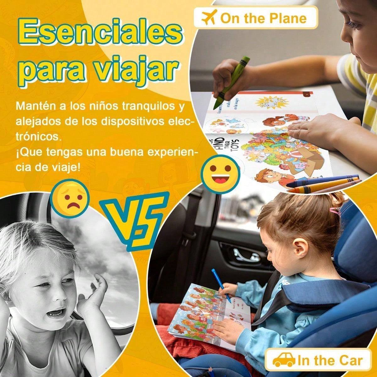 "Find and Discover" is a collection of books featuring hidden objects and observation challenges, with five themes to choose from: Animal World / Travel Adventure / Busy City / Colorful Life / Happy Park. It's screenless.