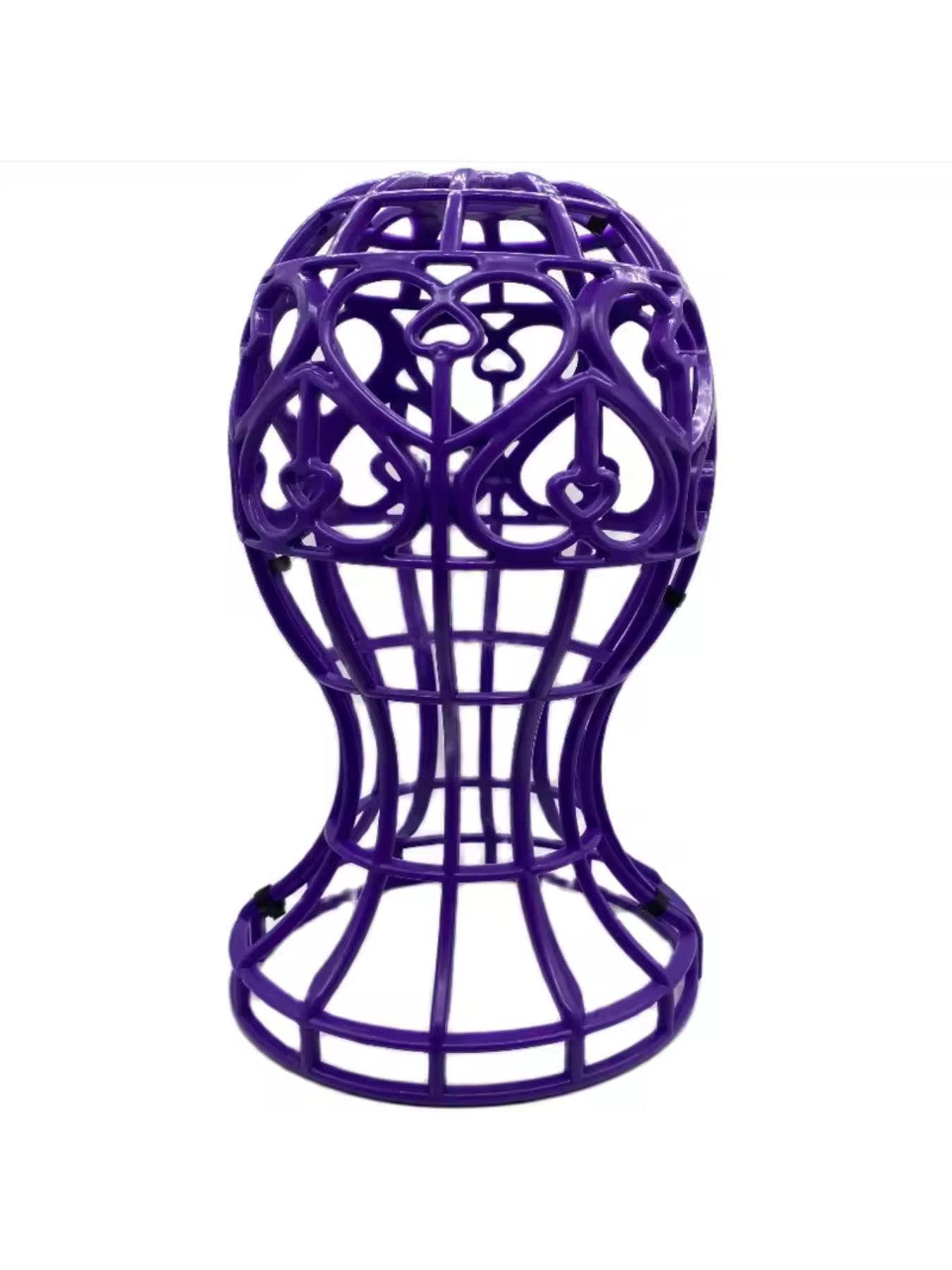 New Arrival! 3 Color Lantern Shaped Plastic Wig Stand for Human Hair & Synthetic Wigs Foldable Hat Cap Holder Multi  Purpose Wig Head Stand Essential Wig Accessories