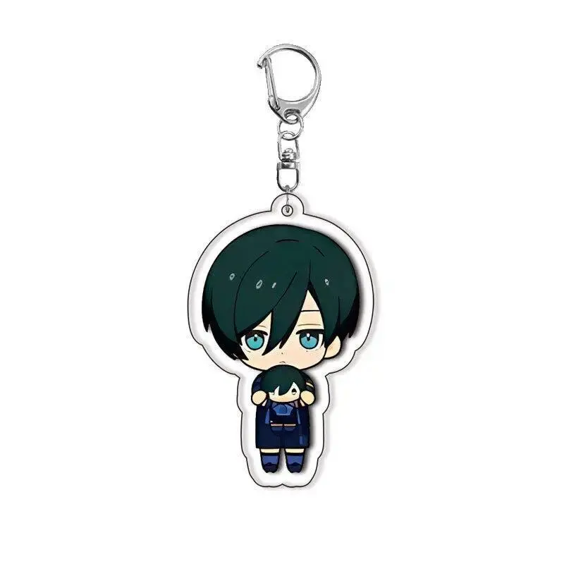 Anime Acrylic Keychain for Blue Lock 6Cm Anime Isagi Yoichi Meguru Kunigami Exquisite Pendant Transparent Metal Chain Pendant