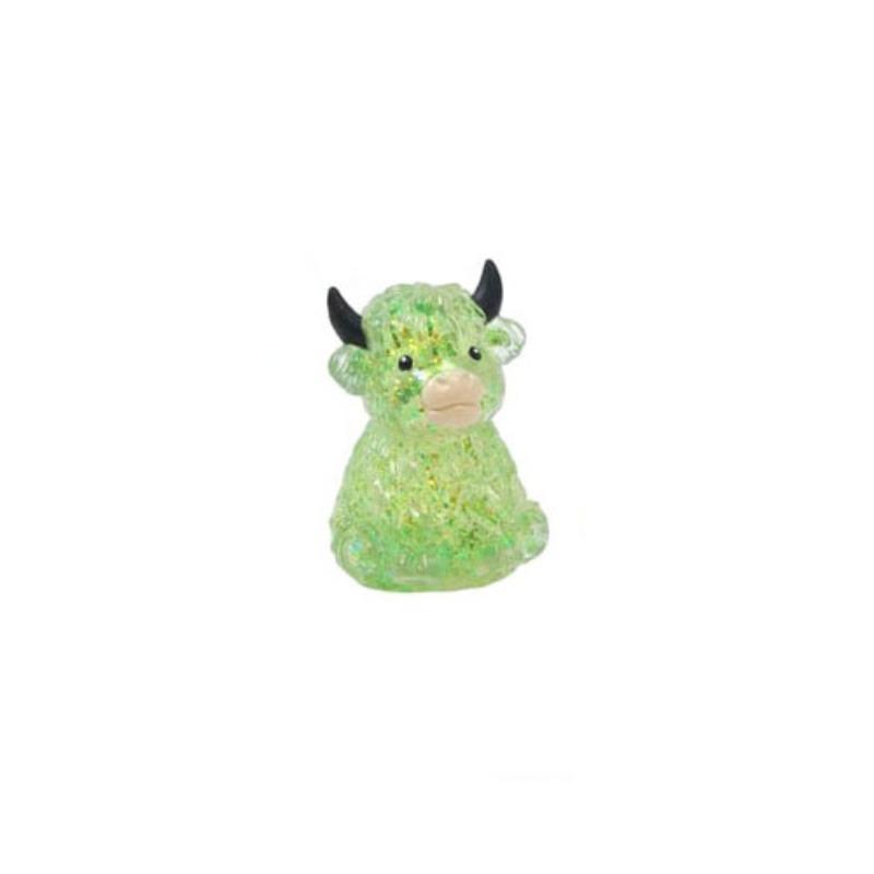 1/2/4 PCS Glitter Highland Cow Squishy Fidget Toy Soft Slow Rising Stress Relief Ball Sparkly Squeeze Sensory Toy For Teens Adults Cow Lovers Desk Relaxation Party Favor