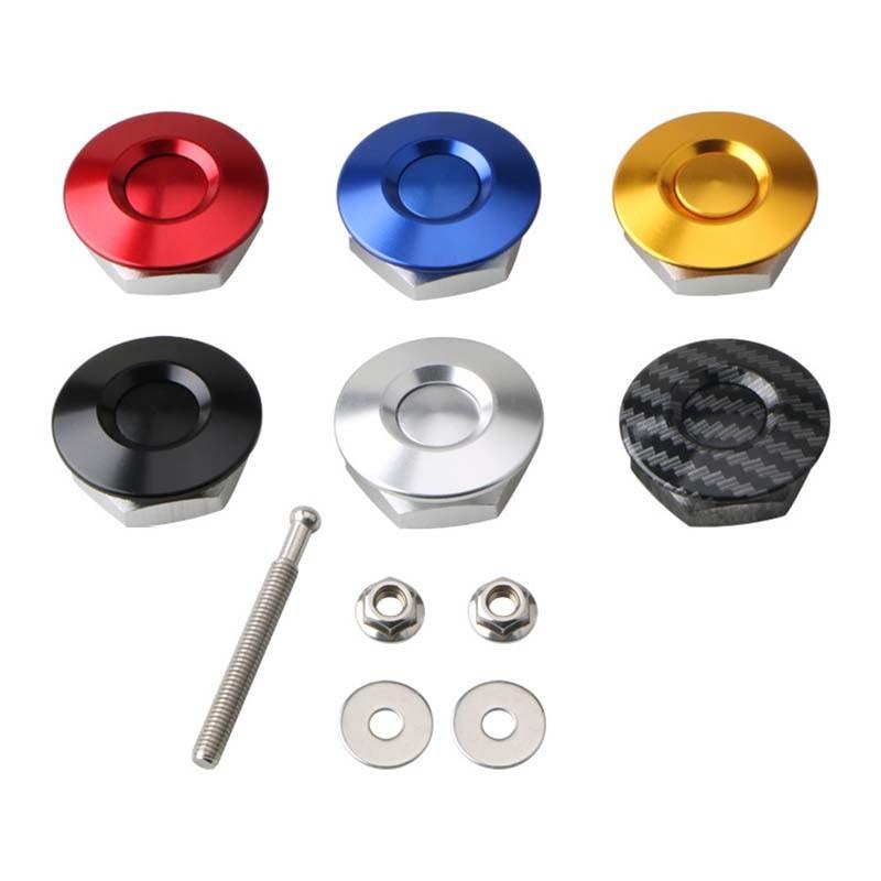 4pcs Universal Aluminum Push Button Billet Quick Release Car Front Bumper Hood Pin Engine Bonnet Lock Latch Clip Body Kit