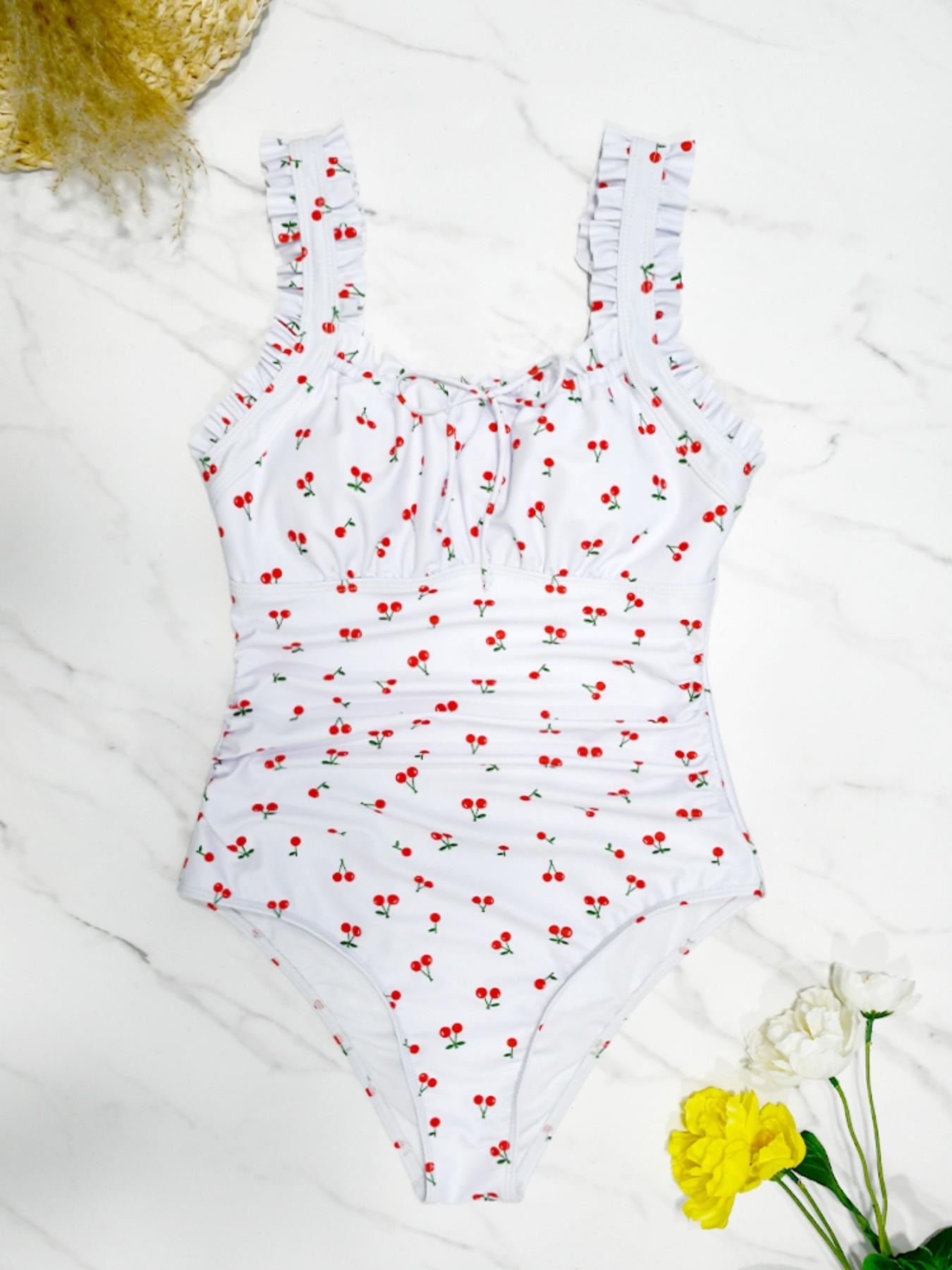 New High-End Sexy One-Piece Swimsuit, Breathable Quick-Dry, Belly Concealing, Slimming Ruffled Lace, Backless Design, Tummy Control Swimsuits, Women's Swimwear