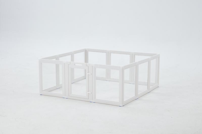 Transparent Pet Playpen, 8/12/16-Panel Pet fence with Door,  Indoor Dog Pen, 41*41*24/61*61*24, Foldable, White