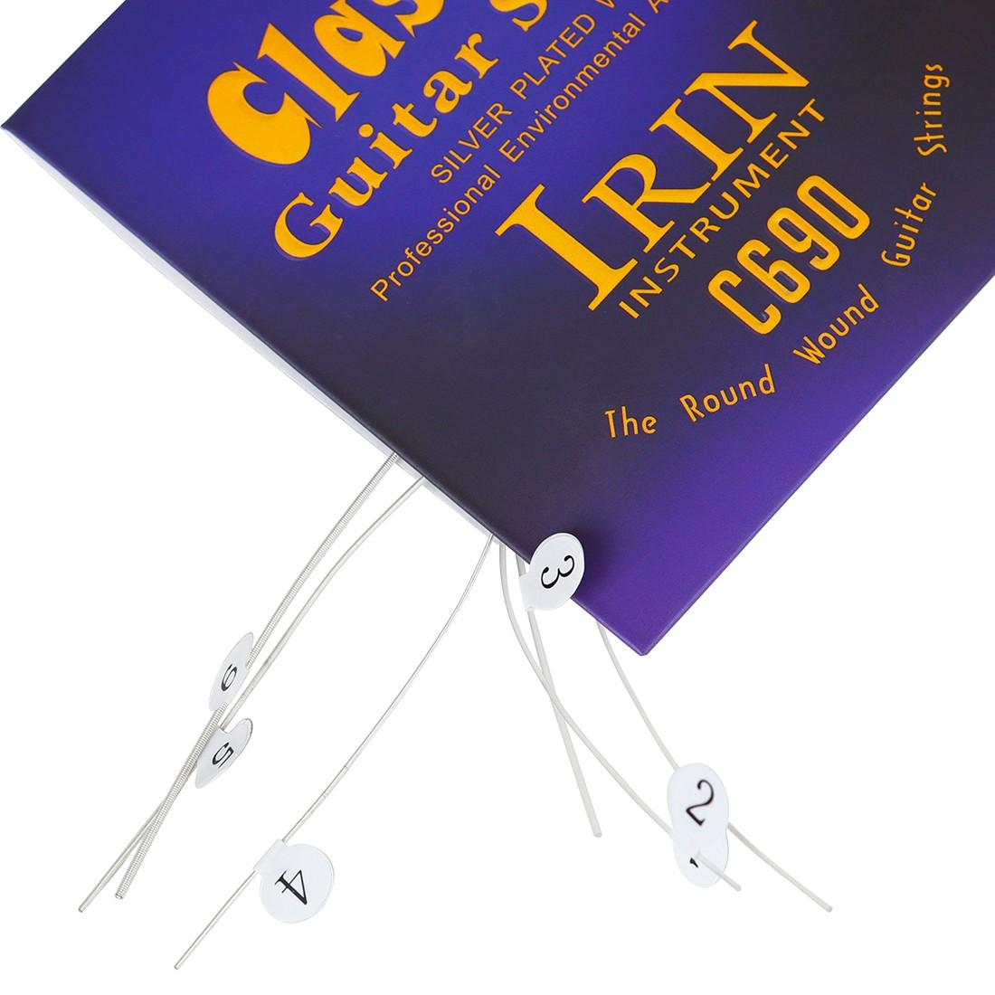 Irin C690 Classical Guitar Strings, Nylon + Silver Color Wound, 4 Strings, Ideal for Musical Performance, Durable & Reliable