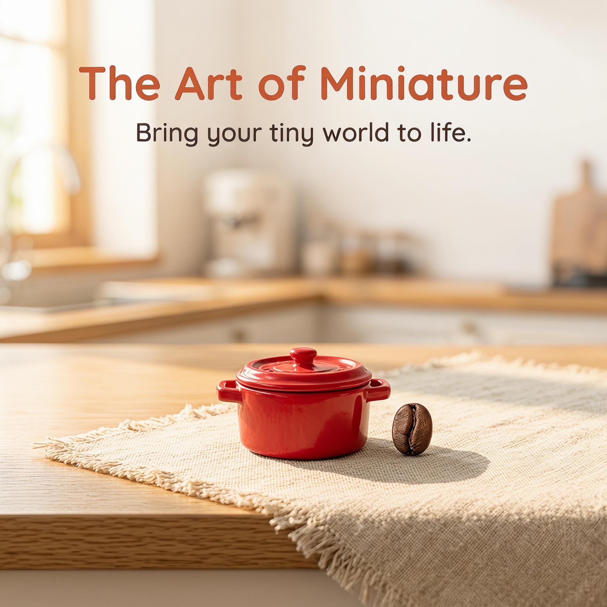 Mini Enamel Soup Pot for Dollhouse, Realistic Kitchen Playset Accessory, DIY Craft Scene Decor, Mini Two-Handle Covered Pot Model