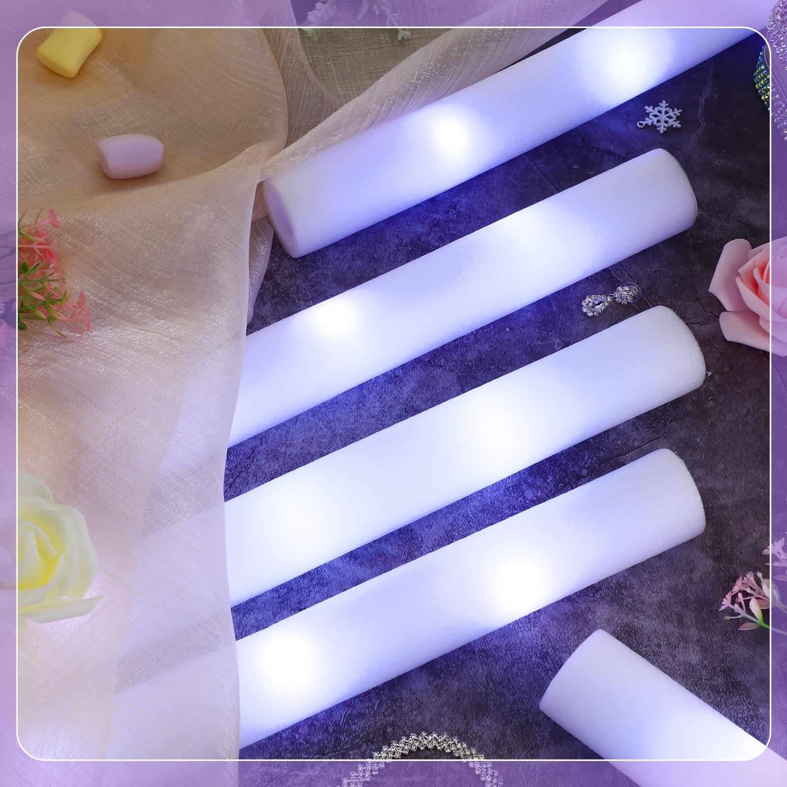 MICRENCY LED Foam Light-Up Wand - White Glow Party Accessories, Bonfire & Anniversary Event Lighting, Birthday Home Supply Gift