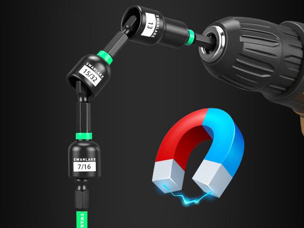 Magnetic Nut Driver Set for Impact Drill Metric & SAE, 74 or 41 Piece, Impact Socket Adapter, Power Bits with Magnetic Holder, Wing Nut Driver, Universal Socket, 1/4'' Quick-change Bit Extension, Christmas Gift