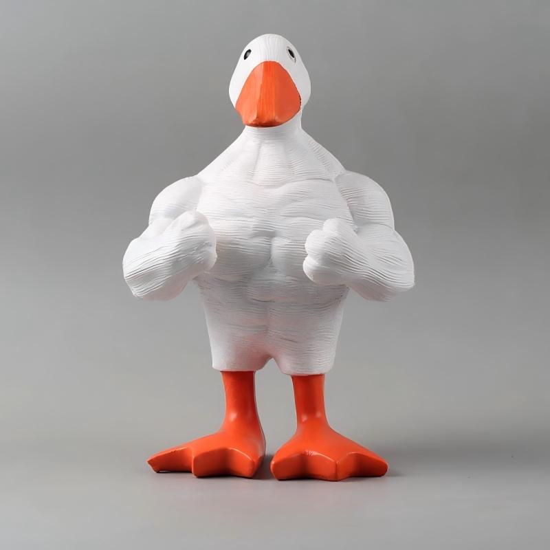 1 3D printed magnetic muscle duck or goose desktop decoration, suitable for office, living room, bedroom, gym decoration, parties, birthdays, carnivals, Christmas or New Year celebrations